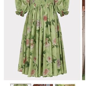 JessaKae Green Floral Long Sleeve Wren Dress